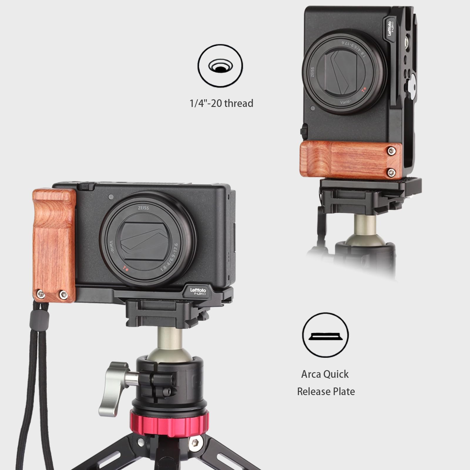 Amazon.com : Leftfoto ZV-1 II Handgrip L Bracket Ergonomic